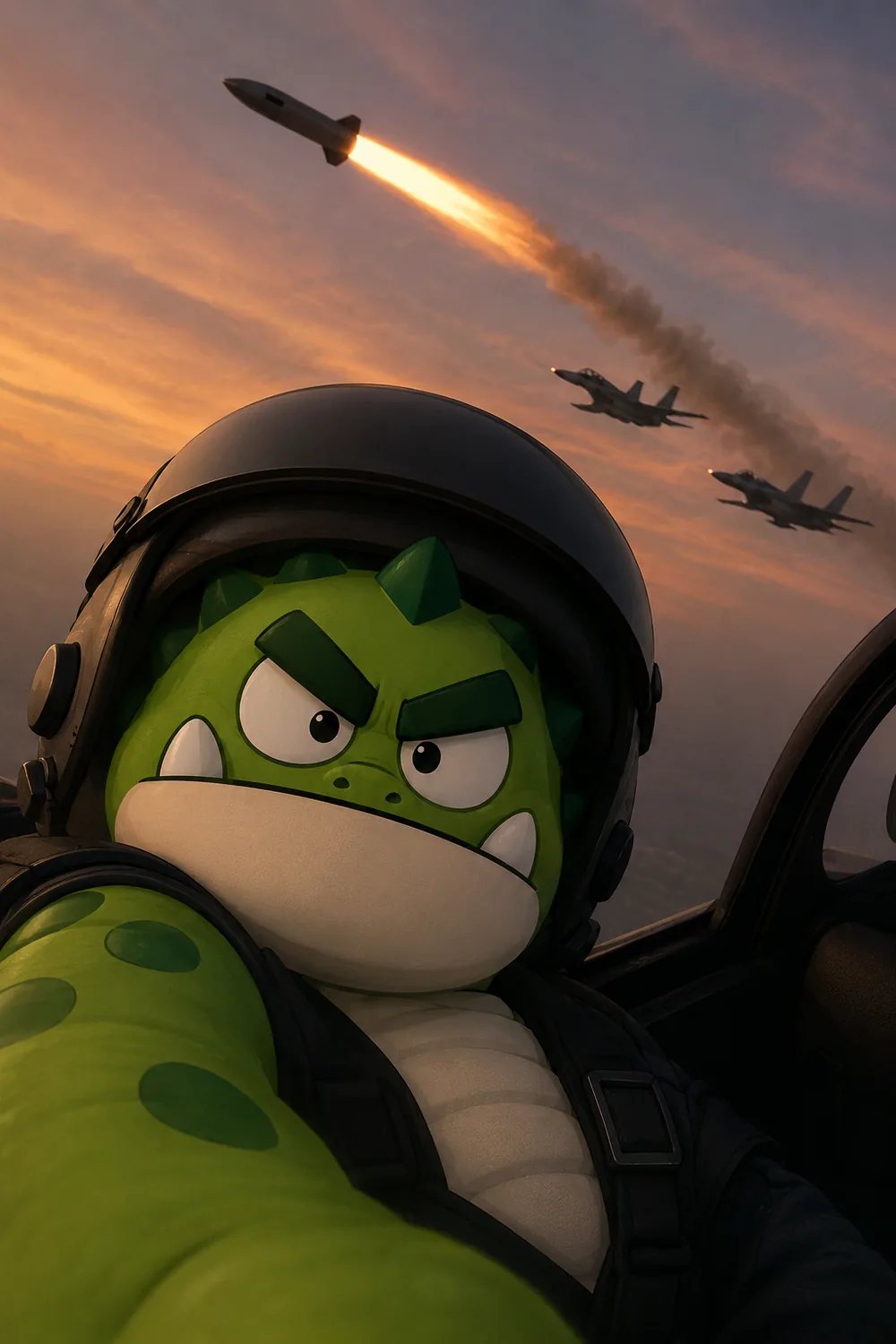 ROOK in a fighter jet cockpit as a missile launches nearby